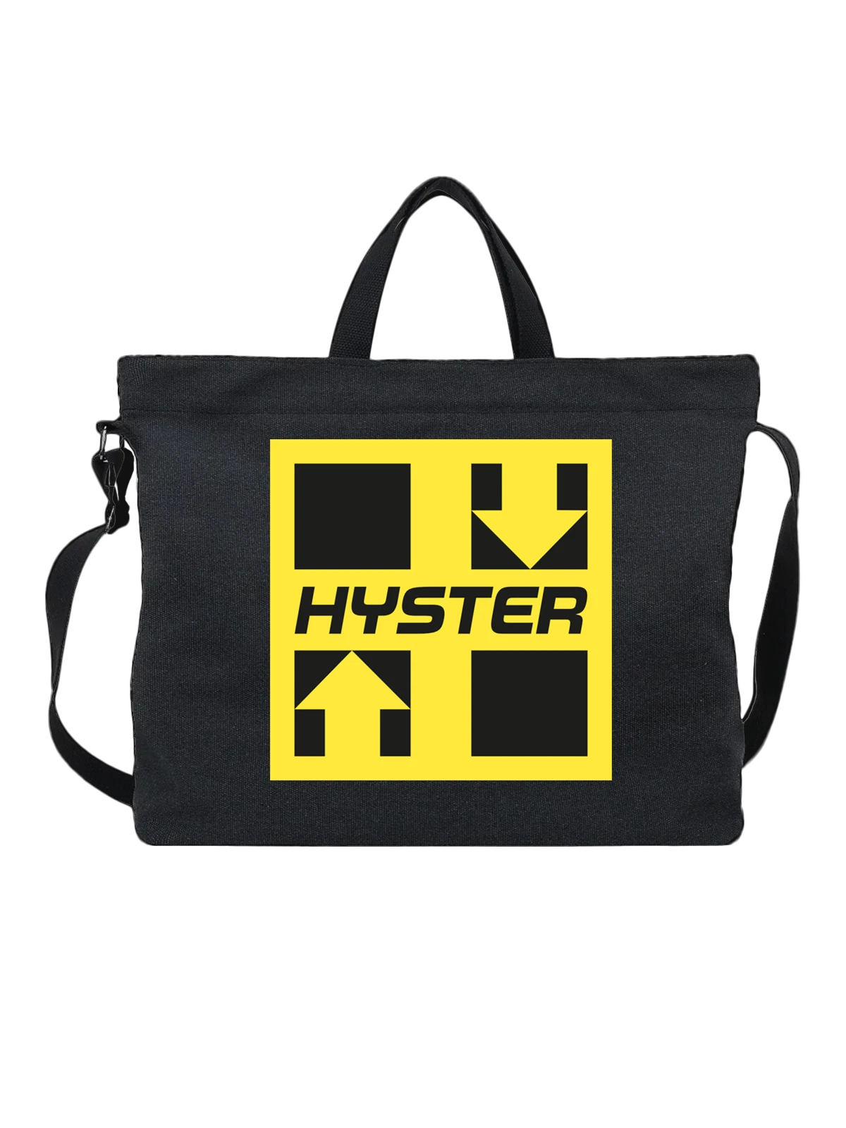 Сумка Hyster чёрная с принтом — современная айдентика — Чёрная, фото 1