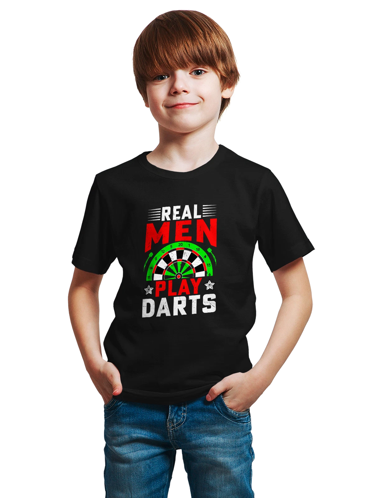 Футболка детская Дартс play darts чёрная с принтом — спортивный инвентарь — Чёрная, фото 1