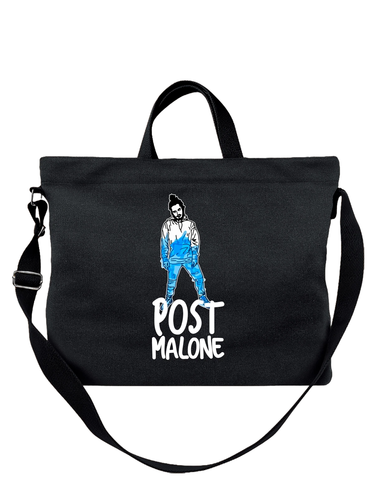 Сумка Post Malone логотип чёрная с принтом — песня — Чёрная, фото 1