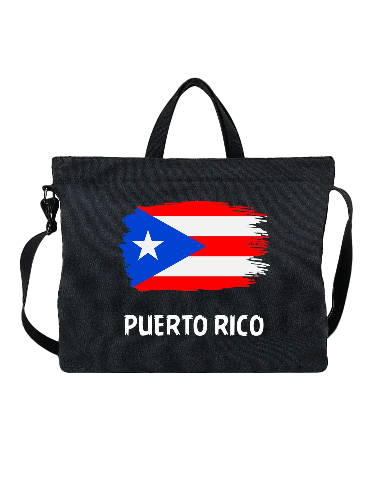 Сумка с флагом Пуэрто Рико Puerto Rico чёрная с принтом — патриотический принт — Чёрная, фото 1