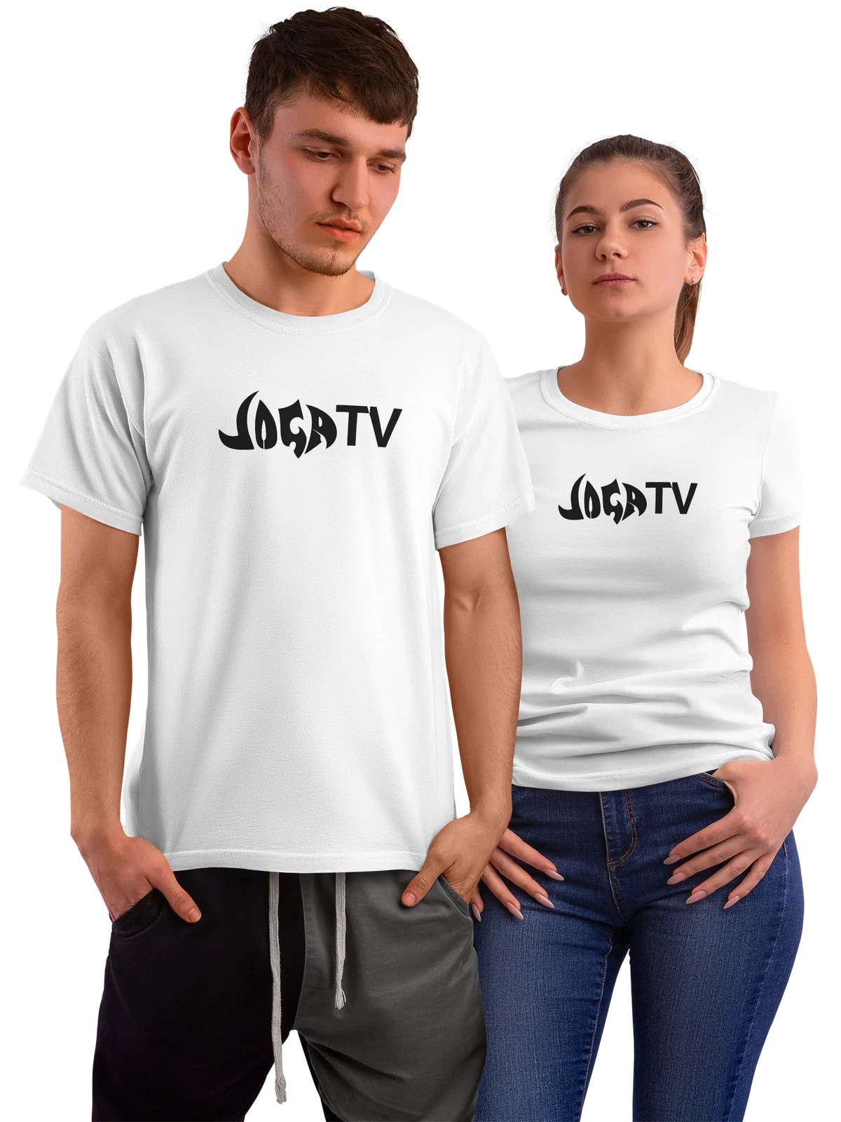 Футболка Joga белая с принтом — спортивный телеканал — Белая, фото 1