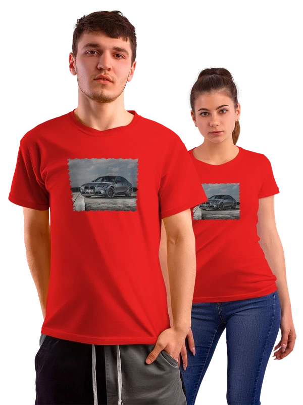 Футболка машина BMW M3 Competition xDrive 2021 — Красная, фото 1