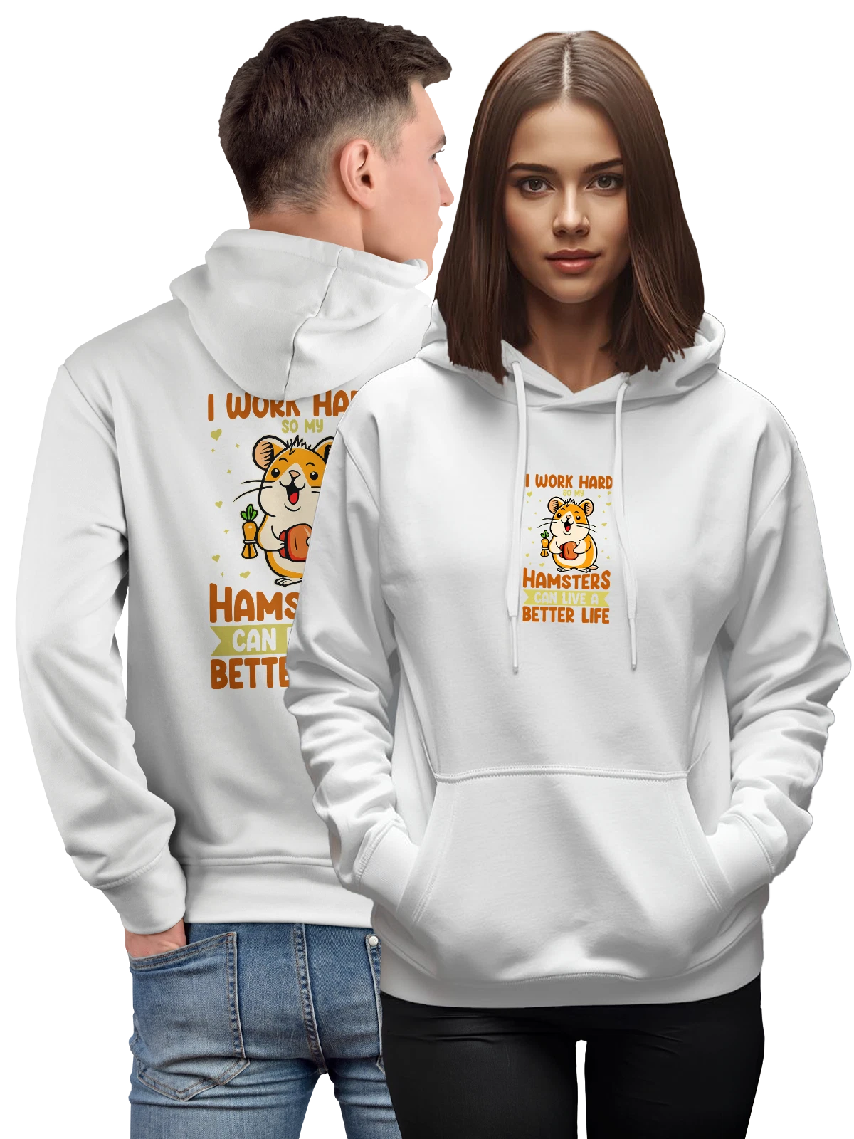 Худи Хомяк hamster белое с принтом — домашний любимец — Белая, фото 1