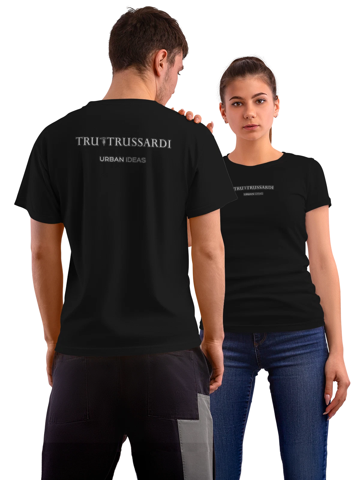 Футболка Trussardi чёрная с принтом на спине — молодежная линия одежды — Чёрная, фото 1