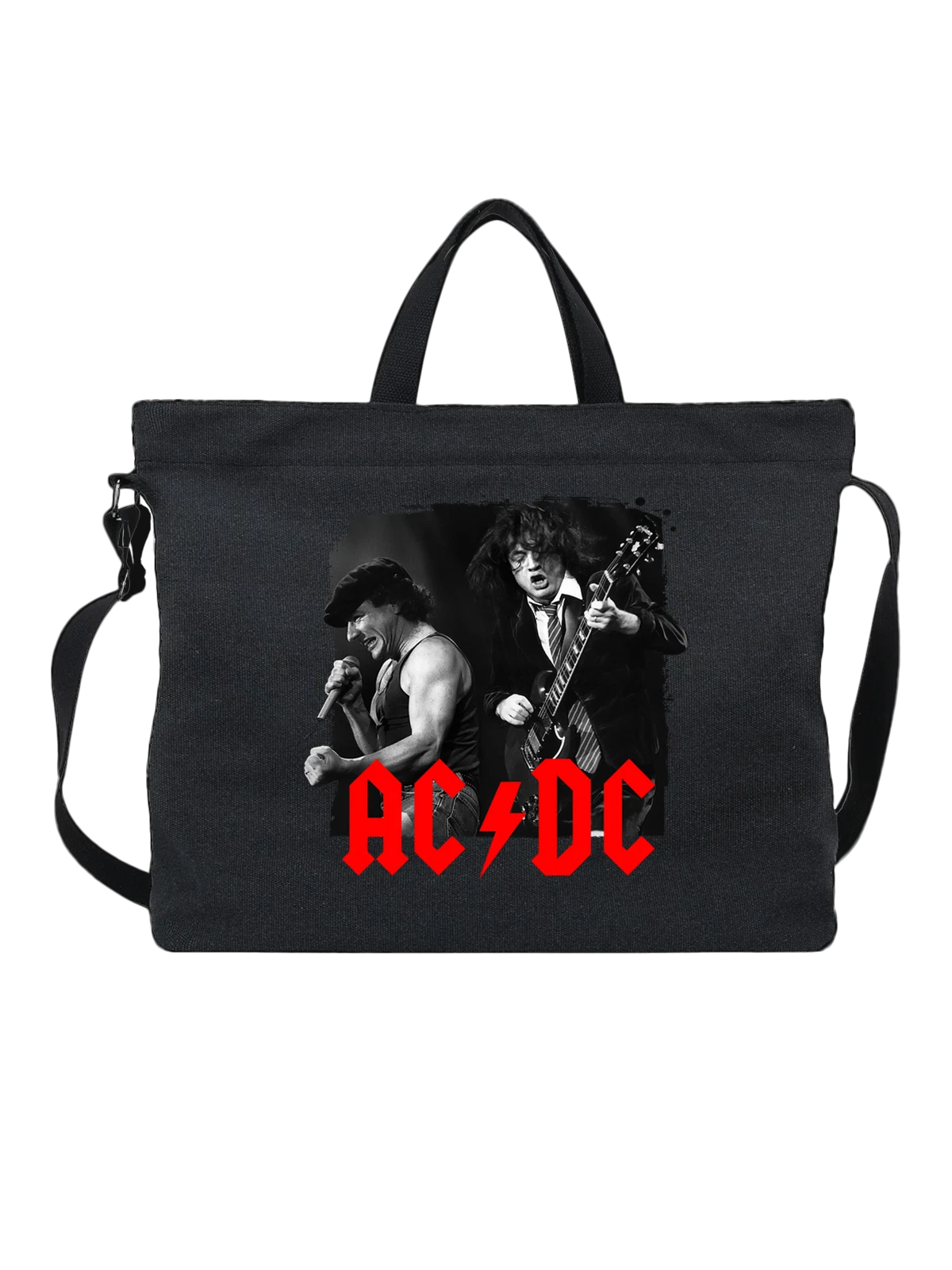 Сумка AC DC Эйси Диси чёрная с принтом — гитарная музыка — Чёрная, фото 1