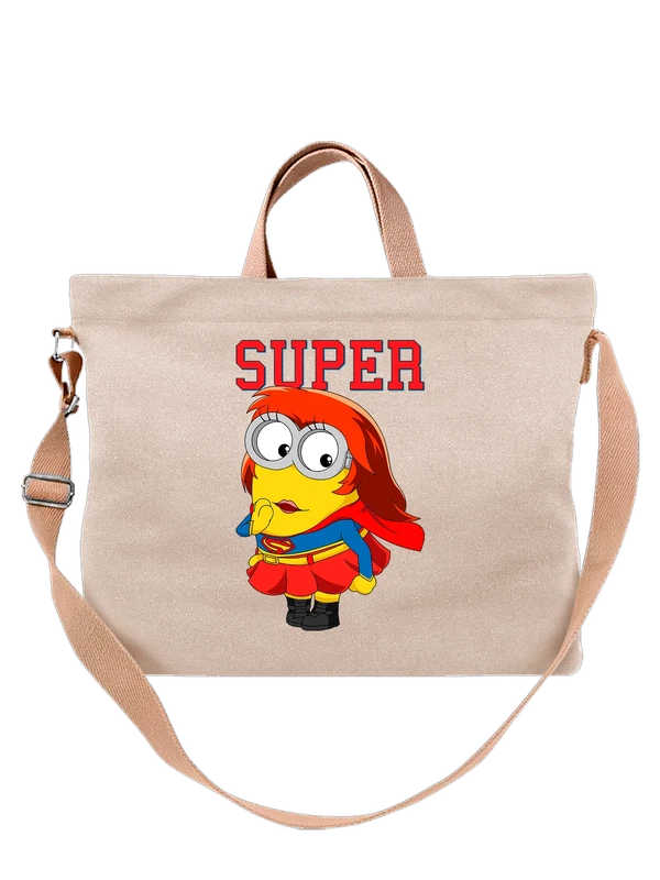 Сумка Миньон Minion Супервумен и надписью super — Белая, фото 1