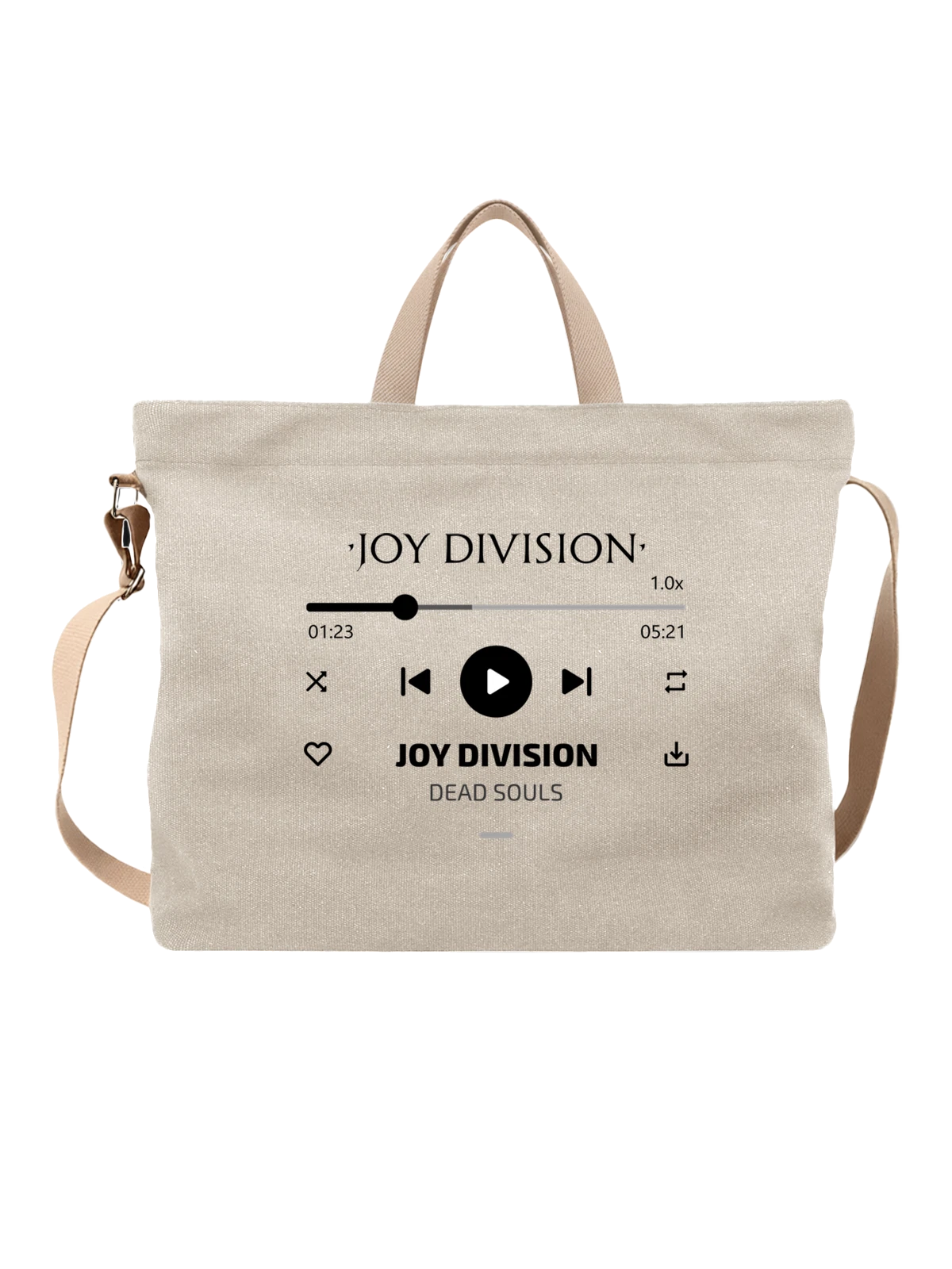Сумка Joy Division Dead Souls белая с принтом — футболка подростку — Белая, фото 1