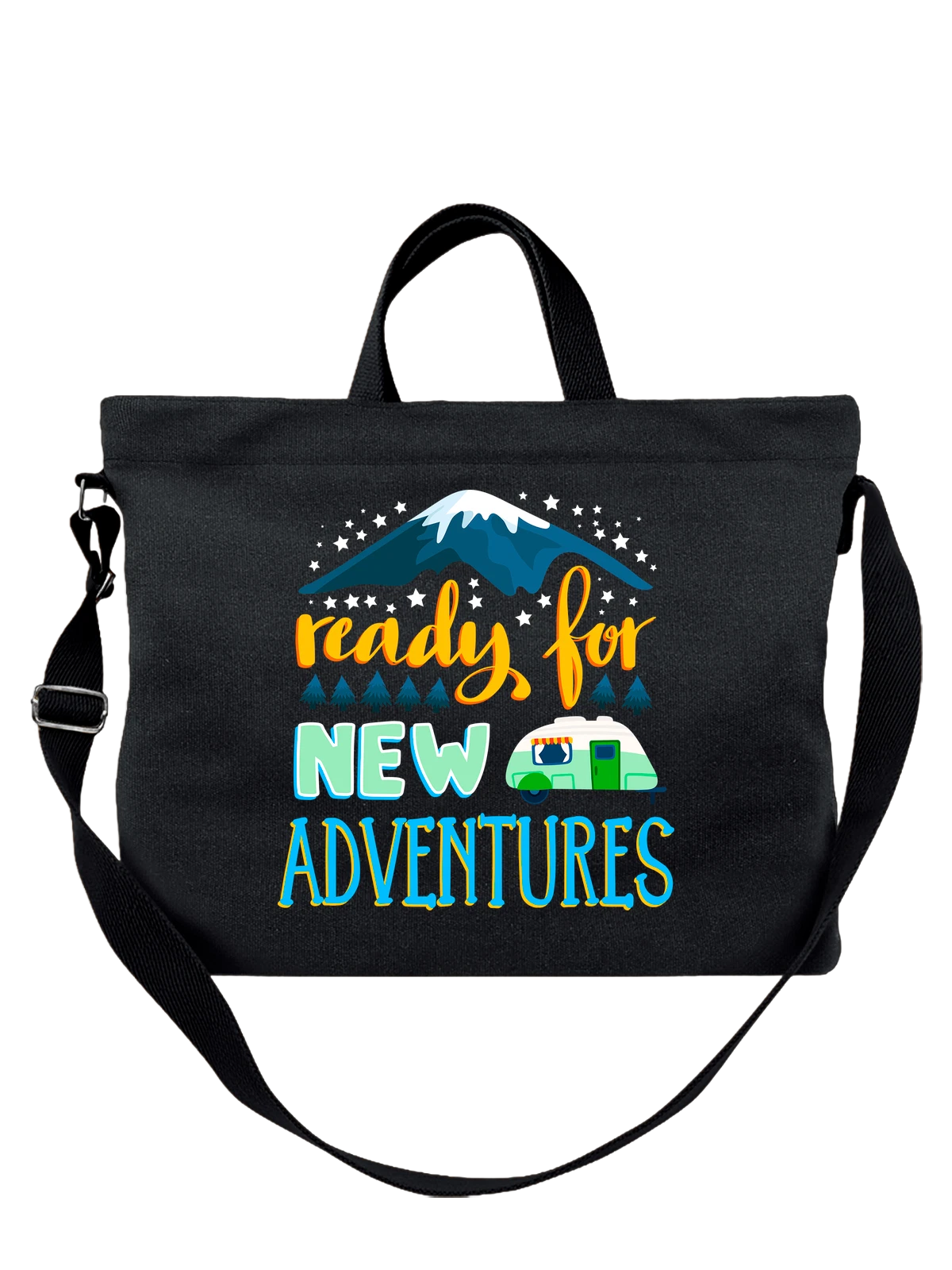 Сумка Горы new adventures чёрная с принтом — любитель природы — Чёрная, фото 1