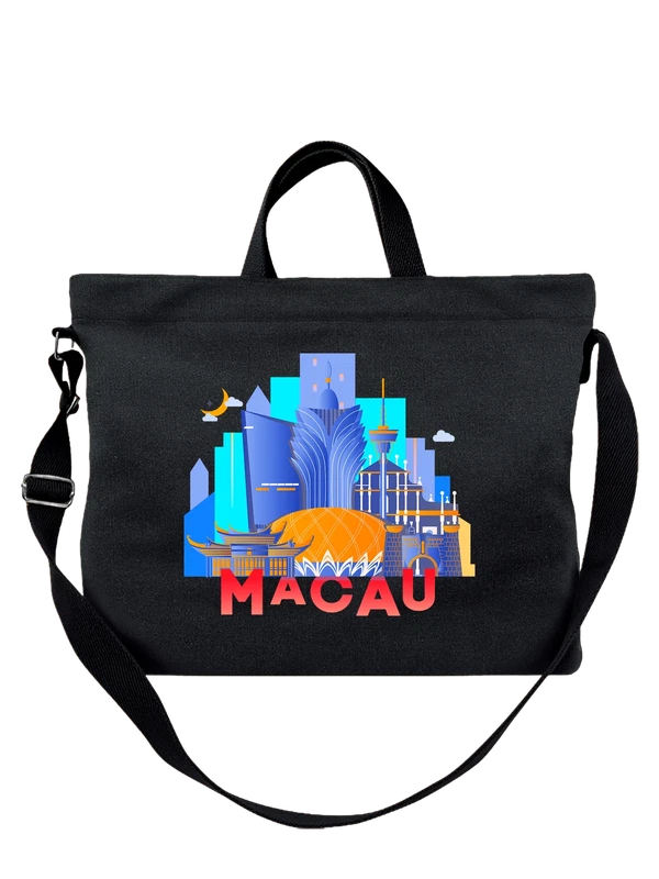 Сумка с надписью Макао Macau — Чёрная, фото 1