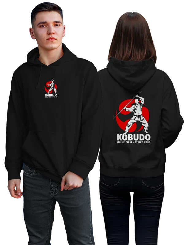 Худи kobudo с бойцом — Чёрная, фото 1