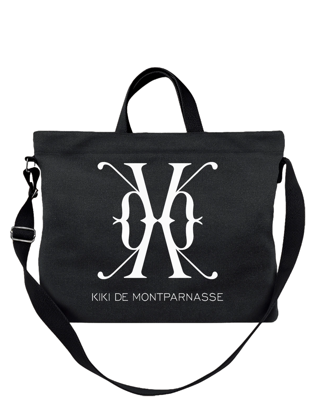 Сумка Kiki de Montparnasse чёрная с принтом — современная айдентика — Чёрная, фото 1