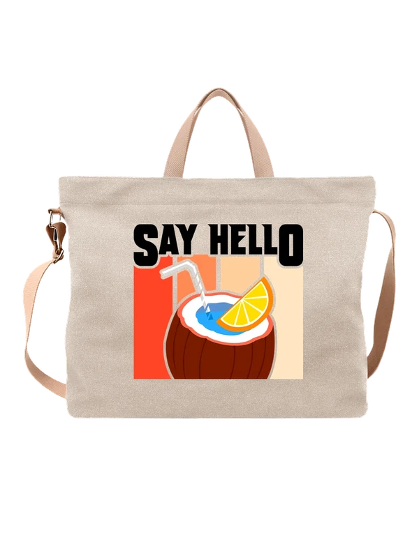 Сумка кокос say hello — Белая, фото 1