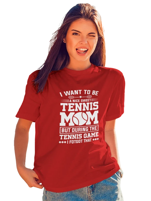 Футболка теннис a nice sweet tennis mom — Красная, фото 1