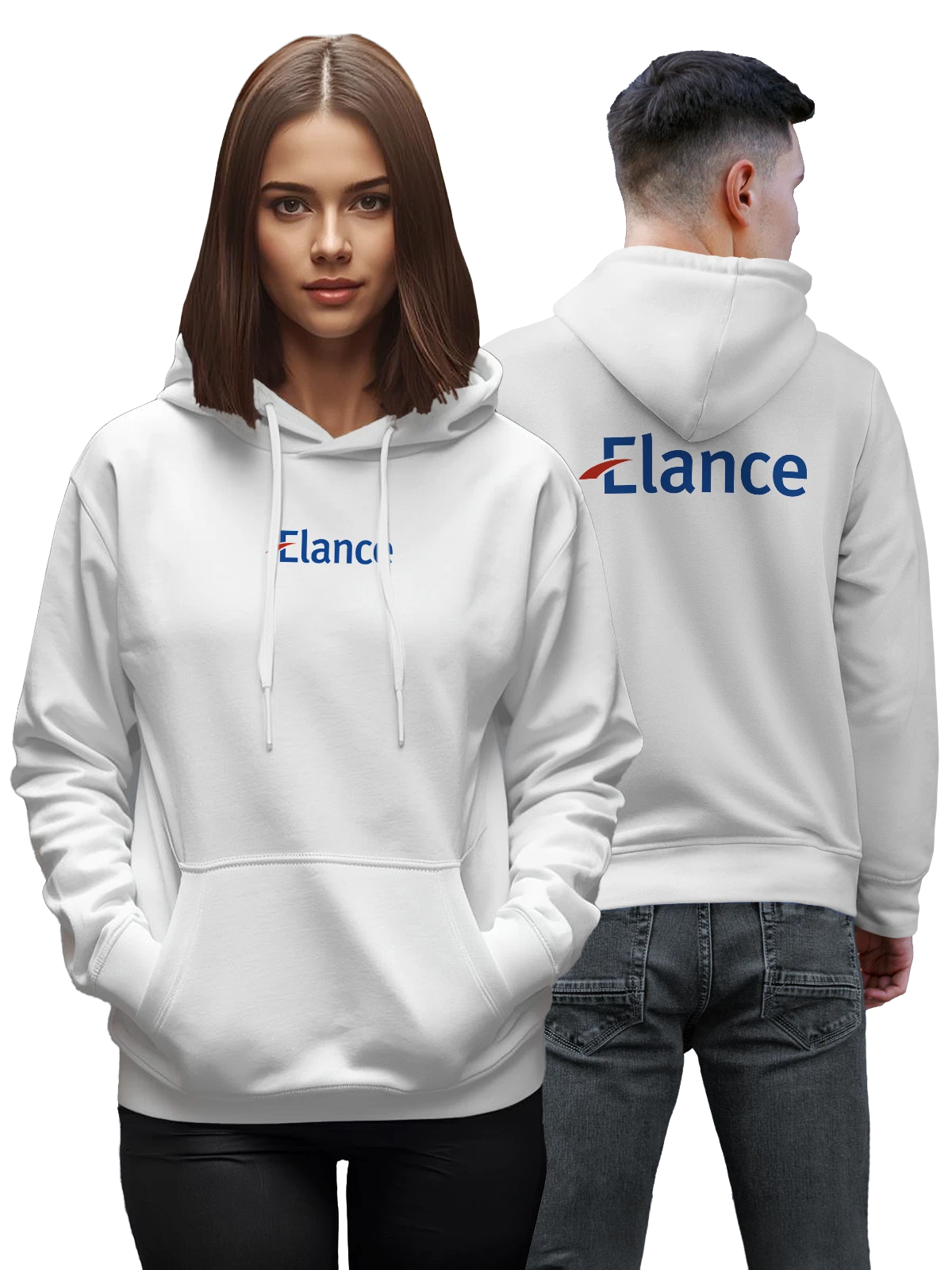 Худи Elance белое с принтом — работа через интернет — Белая, фото 1