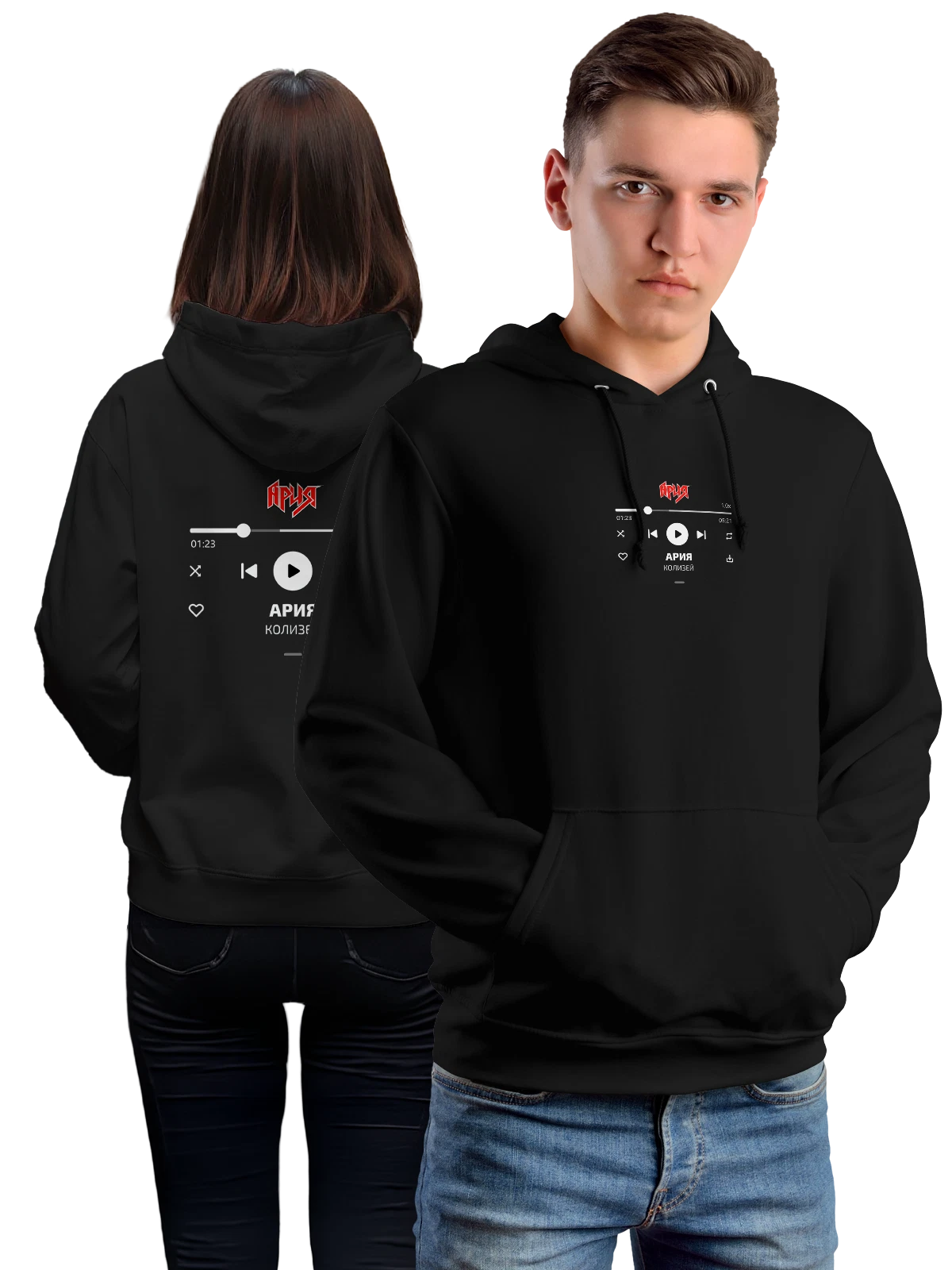 Худи Ария Колизей чёрное с принтом — гитарная музыка — Чёрная, фото 1