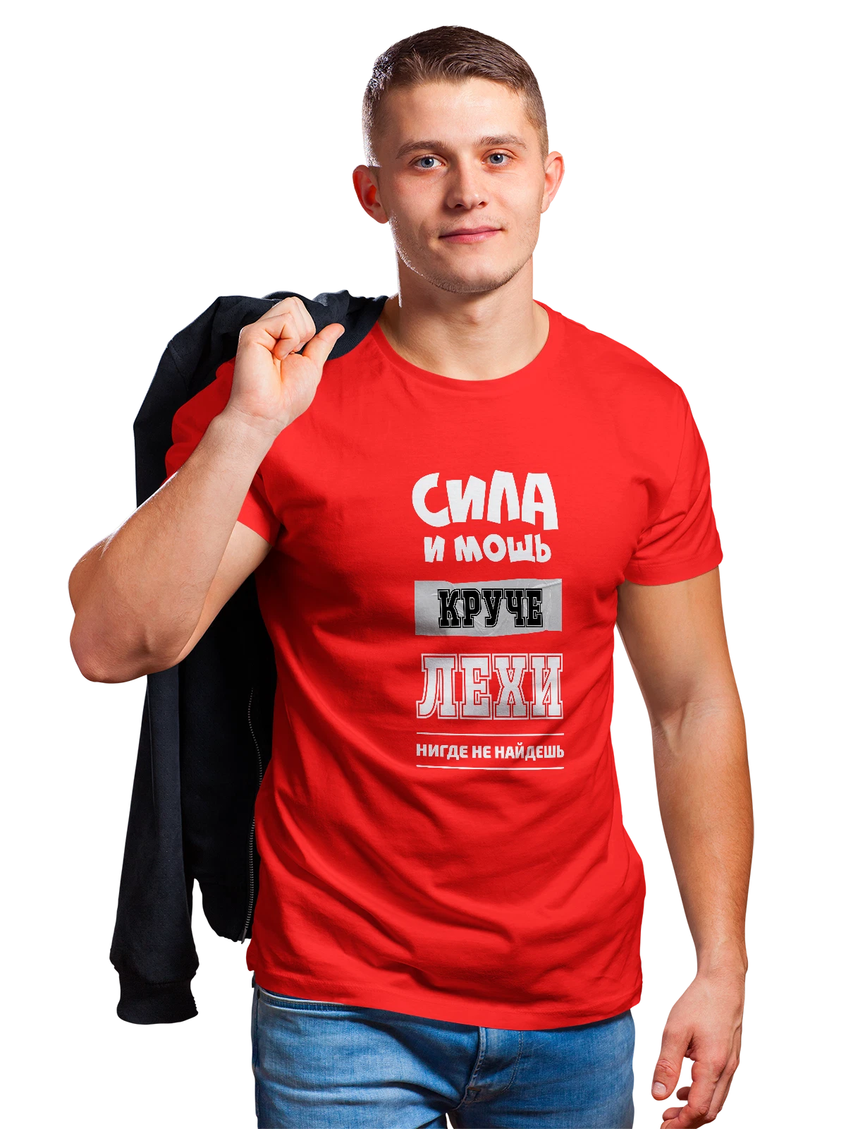 Футболка Имя Алексей Леша красная с принтом — надпись с именем — Красная, фото 1