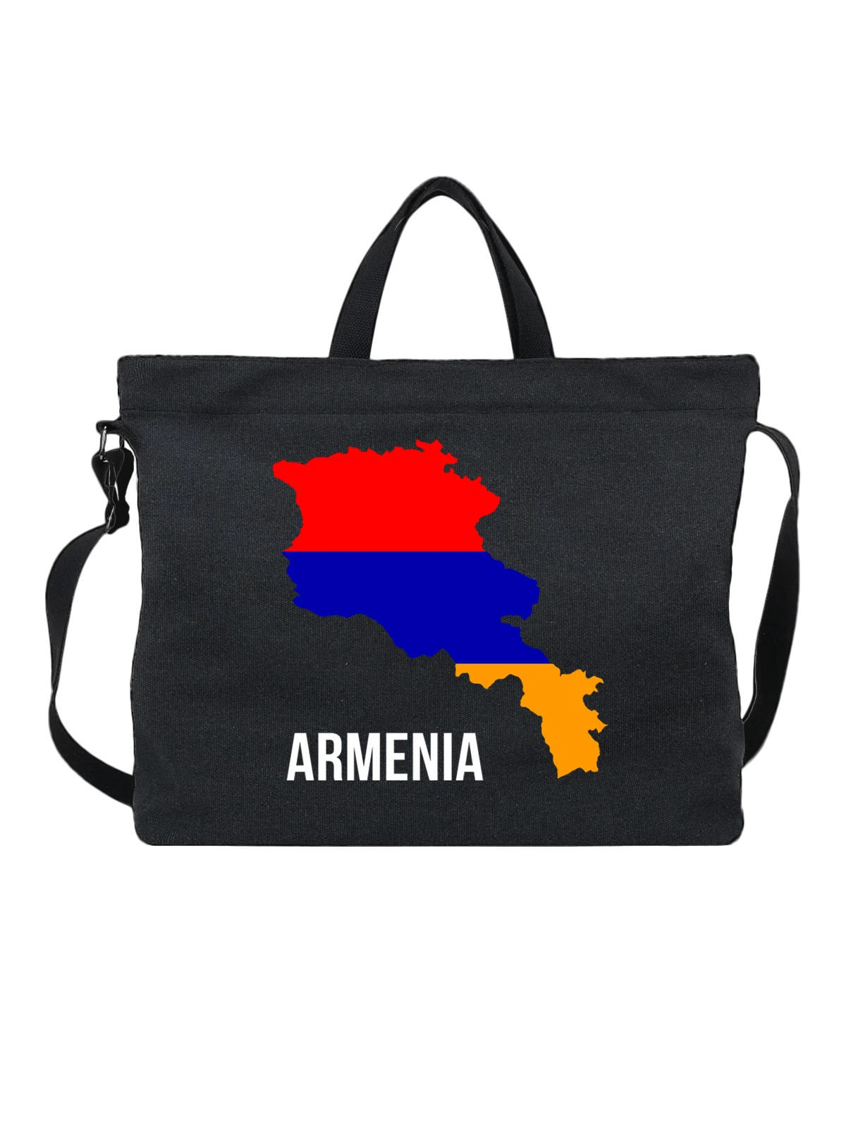 Сумка с флагом Армении Armenia чёрная с принтом — национальная символика — Чёрная, фото 1