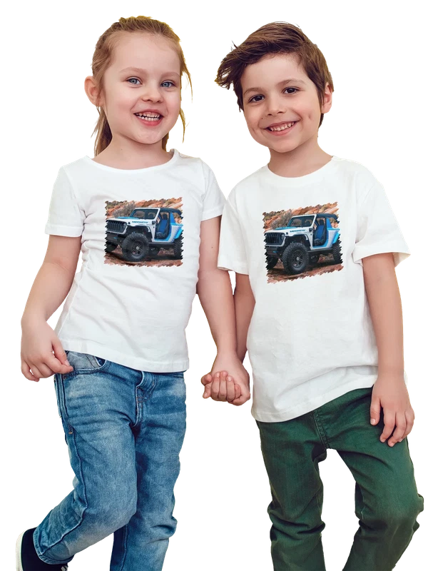 Футболка машина джип — Белая, фото 1