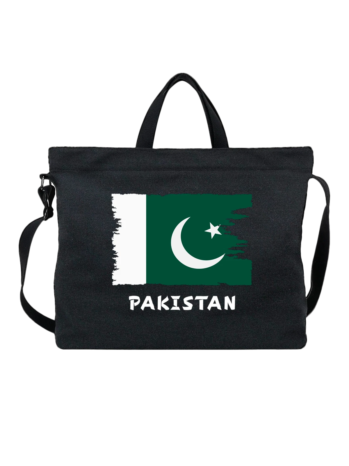 Сумка с флагом Пакистана Pakistan чёрная с принтом — национальная символика — Чёрная, фото 1