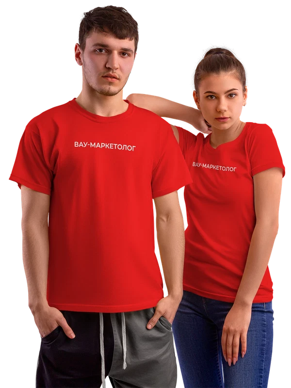 Футболка вау маркетолог — Красная, фото 1