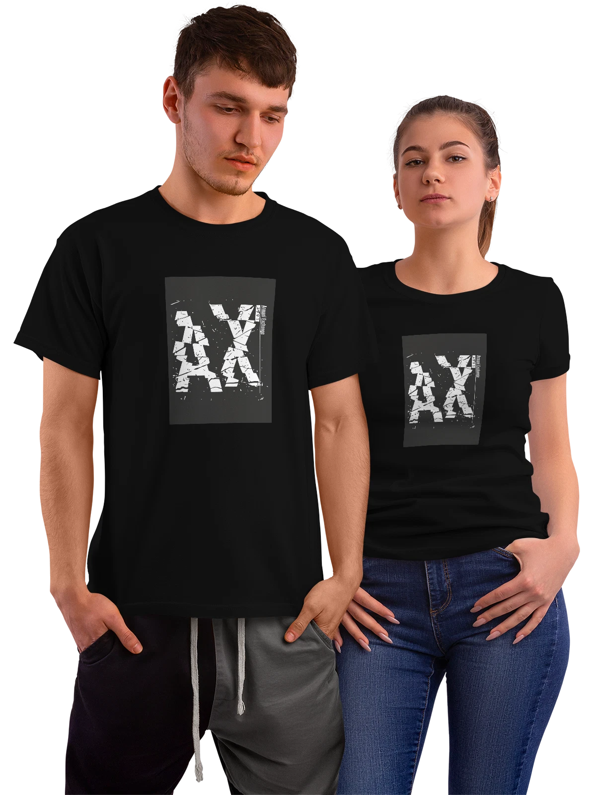 Футболка Armani Exchange с графичным логотипом чёрная с принтом — графичный дизайн — Чёрная, фото 1