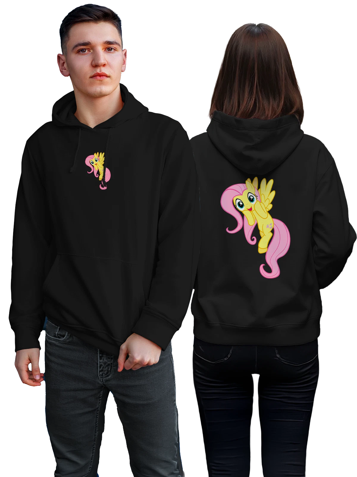 Худи Флаттершай Fluttershy чёрное с принтом — Искорка — Чёрная, фото 1