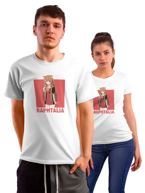 Футболка аниме девушка-кошка в красном платье — Белая, фото 1