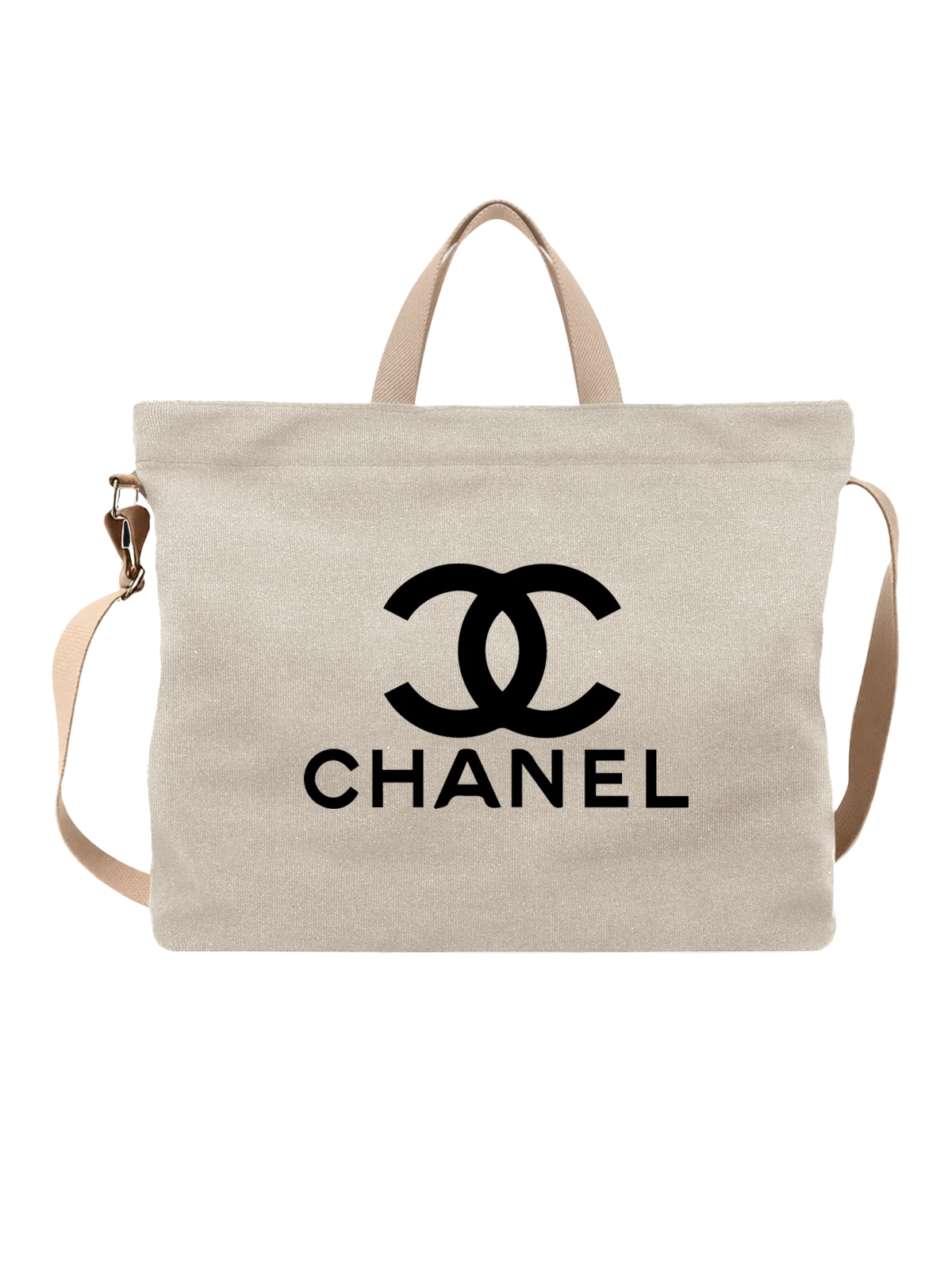 Сумка Chanel черный минималистичный логотип белая с принтом — luxury fashion — Белая, фото 1