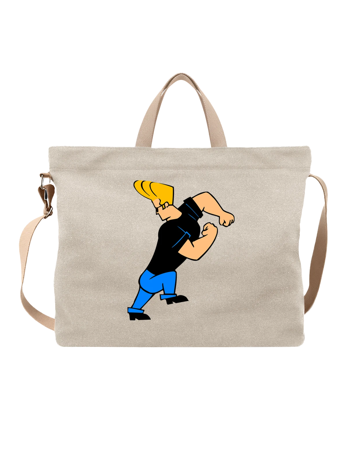 Сумка Джонни Браво Johnny bravo белая с принтом — ностальгия по мультфильмам — Белая, фото 1