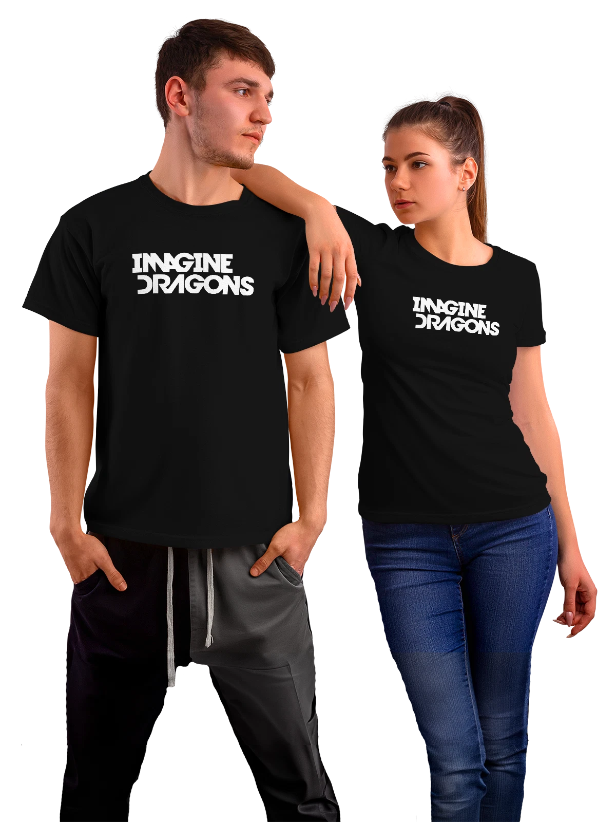 Футболка Imagine Dragons с логотипом чёрная с принтом — футболка с принтом — Чёрная, фото 1