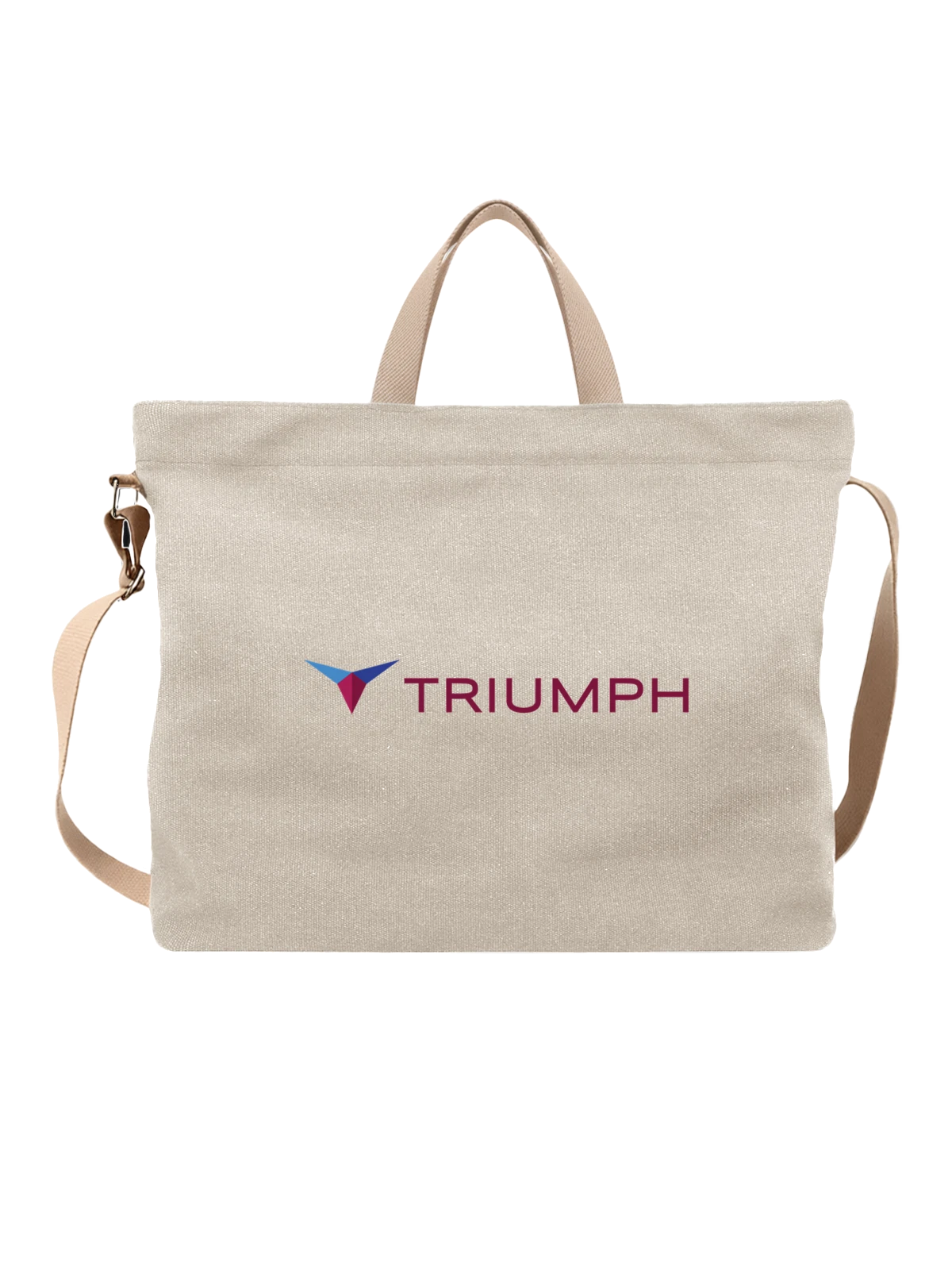 Сумка Triumph белая с принтом — современная эмблема — Белая, фото 1