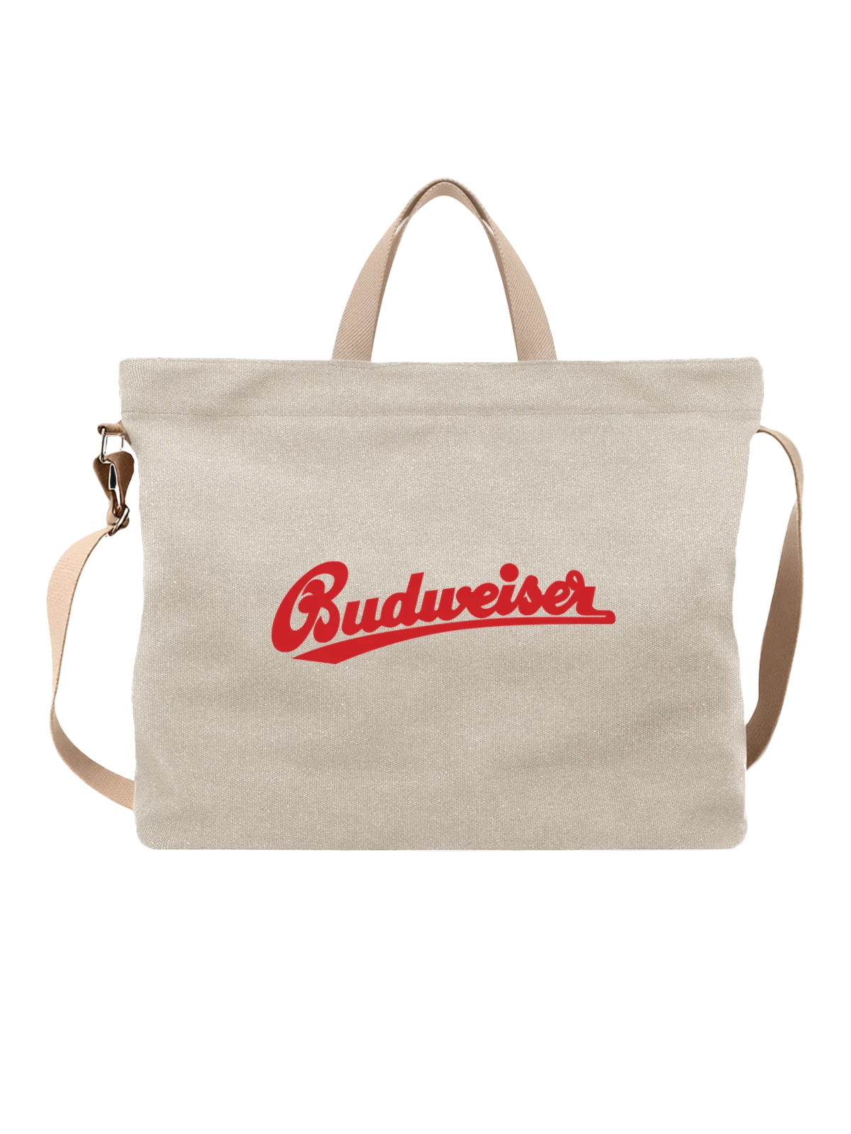 Сумка Budweiser белая с принтом — футболка для вечеринки — Белая, фото 1