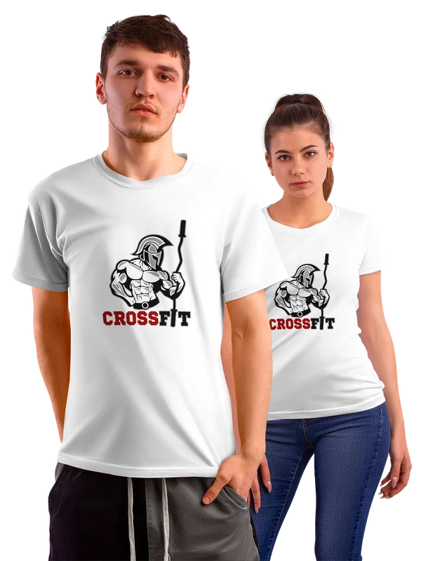Футболка crossfit с качком — Белая, фото 1
