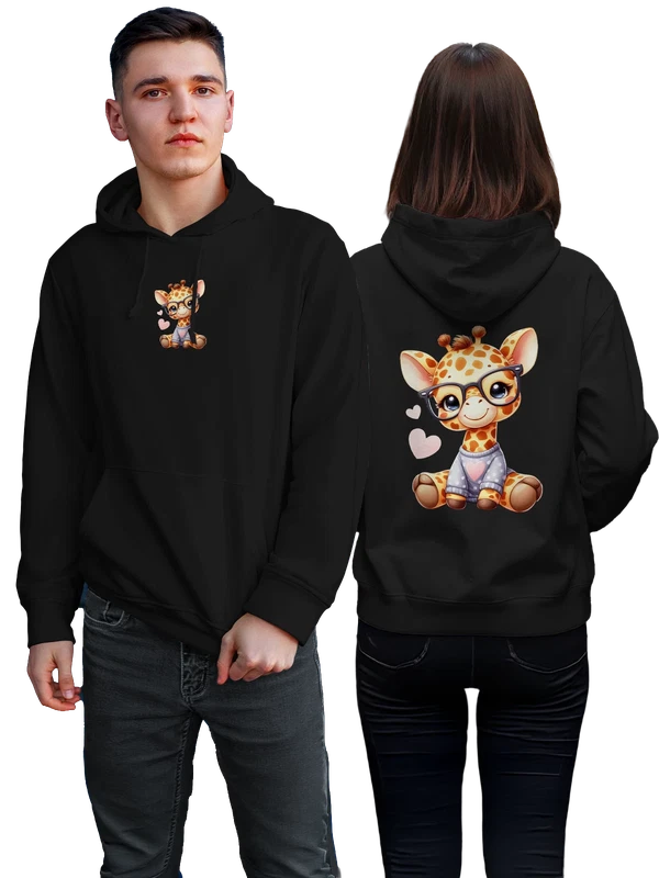 Худи с жирафом сердце — Чёрная, фото 1