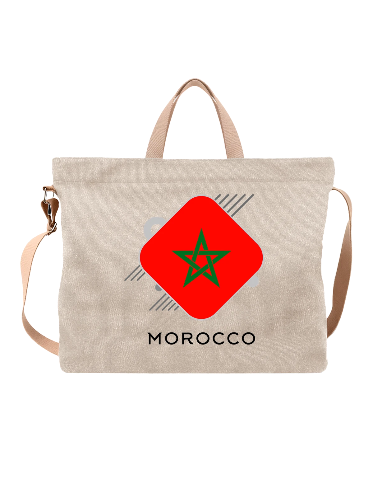 Сумка Флаг Марокко Morocco белая с принтом — национальная символика — Белая, фото 1