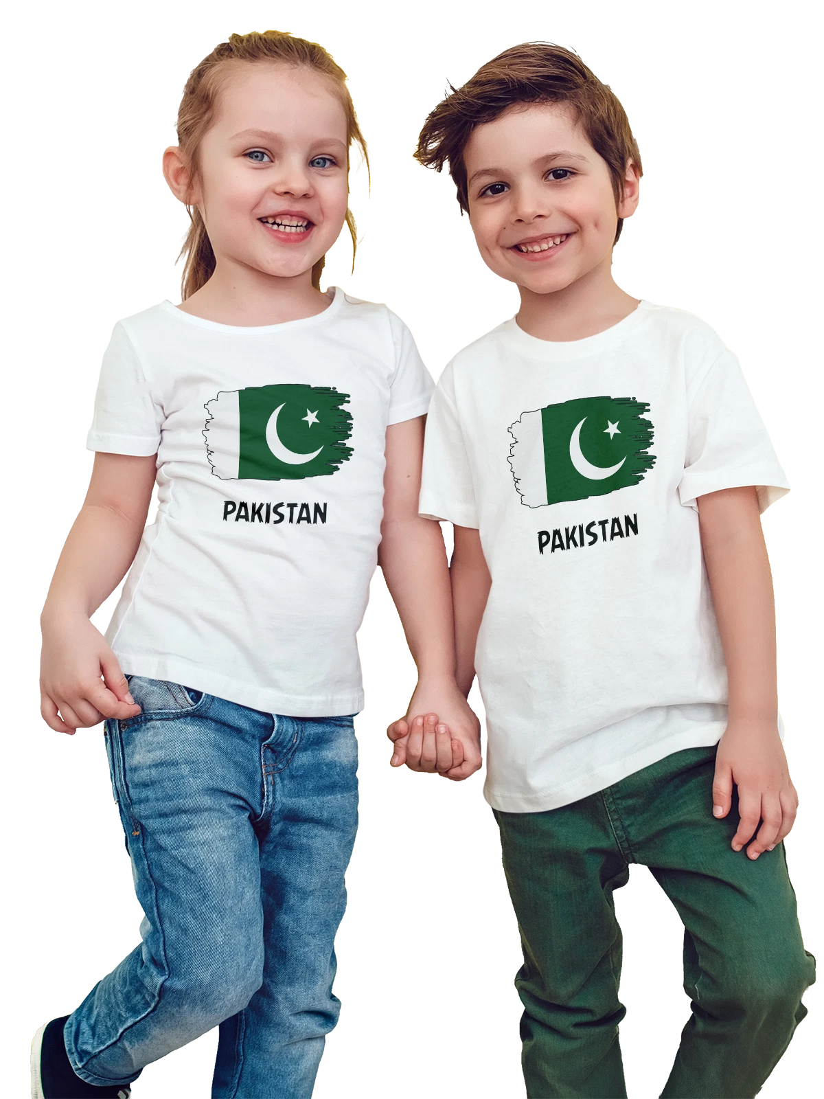 Футболка детская Флаг Пакистана Pakistan белая с принтом — патриотический принт — Белая, фото 1