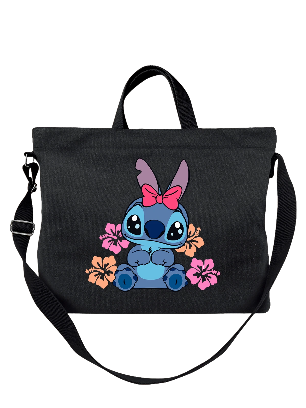 Сумка Стич Stitch чёрная с принтом — Disney мультфильм — Чёрная, фото 1