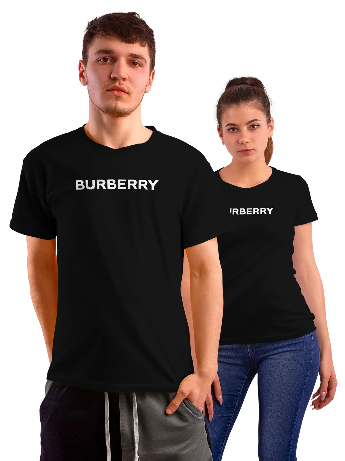 Футболка Burberry чёрная с принтом — современная типографика — Чёрная, фото 1
