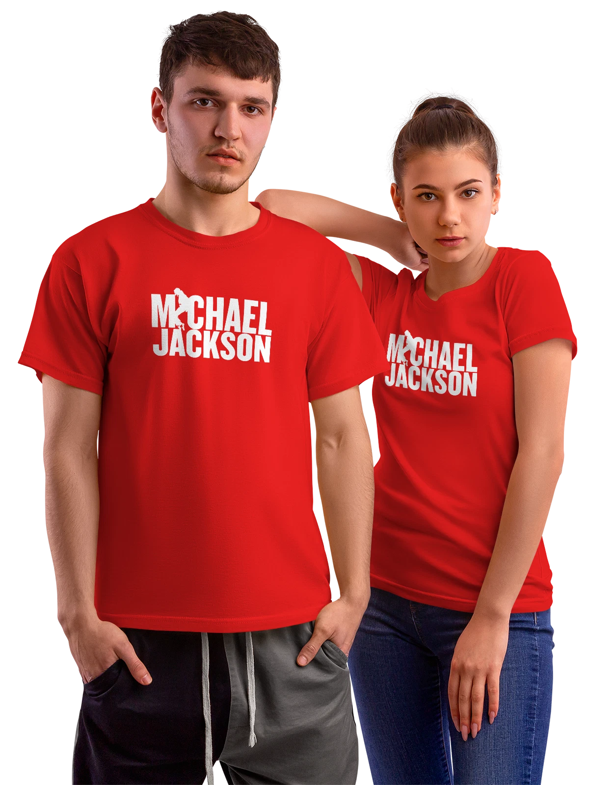 Футболка Michael Jackson логотип красная с принтом — песня — Красная, фото 1