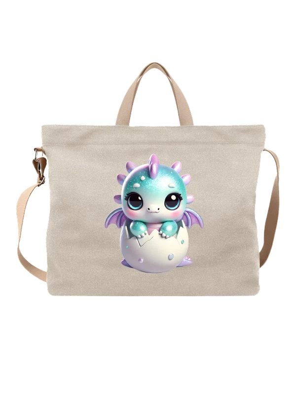 Сумка милый baby dragon в яйце с крыльями — Белая, фото 1