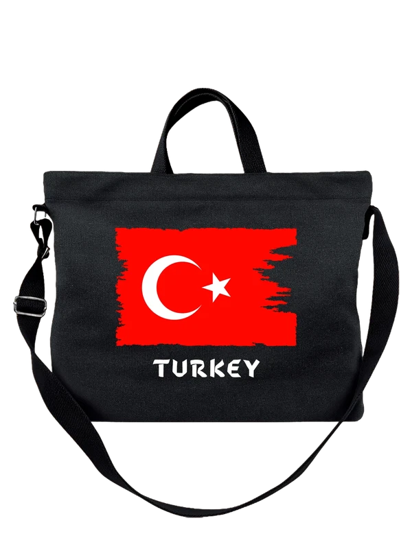 Сумка с флагом Турции Turkey — Чёрная, фото 1