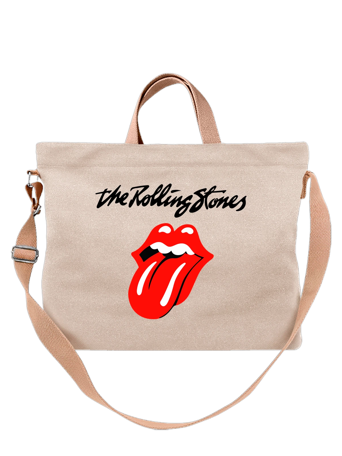 Сумка The Rolling Stone с логотипом белая с принтом — футболка с принтом — Белая, фото 1