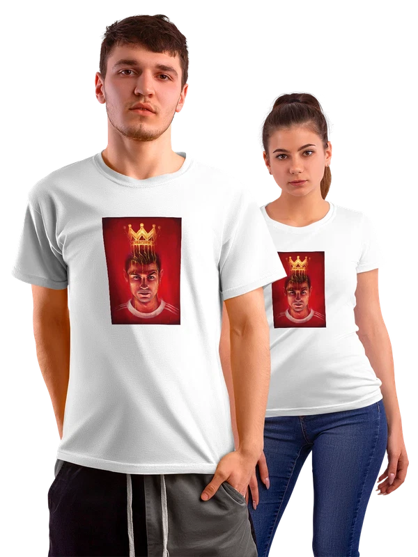 Футболка Криштиану Роналду в короне с победным жестом — Белая, фото 1