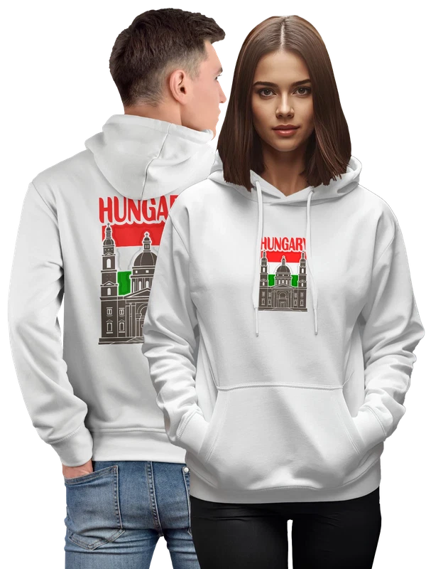 Худи с флагом Венгрии Hungary Базилика — Белая, фото 1