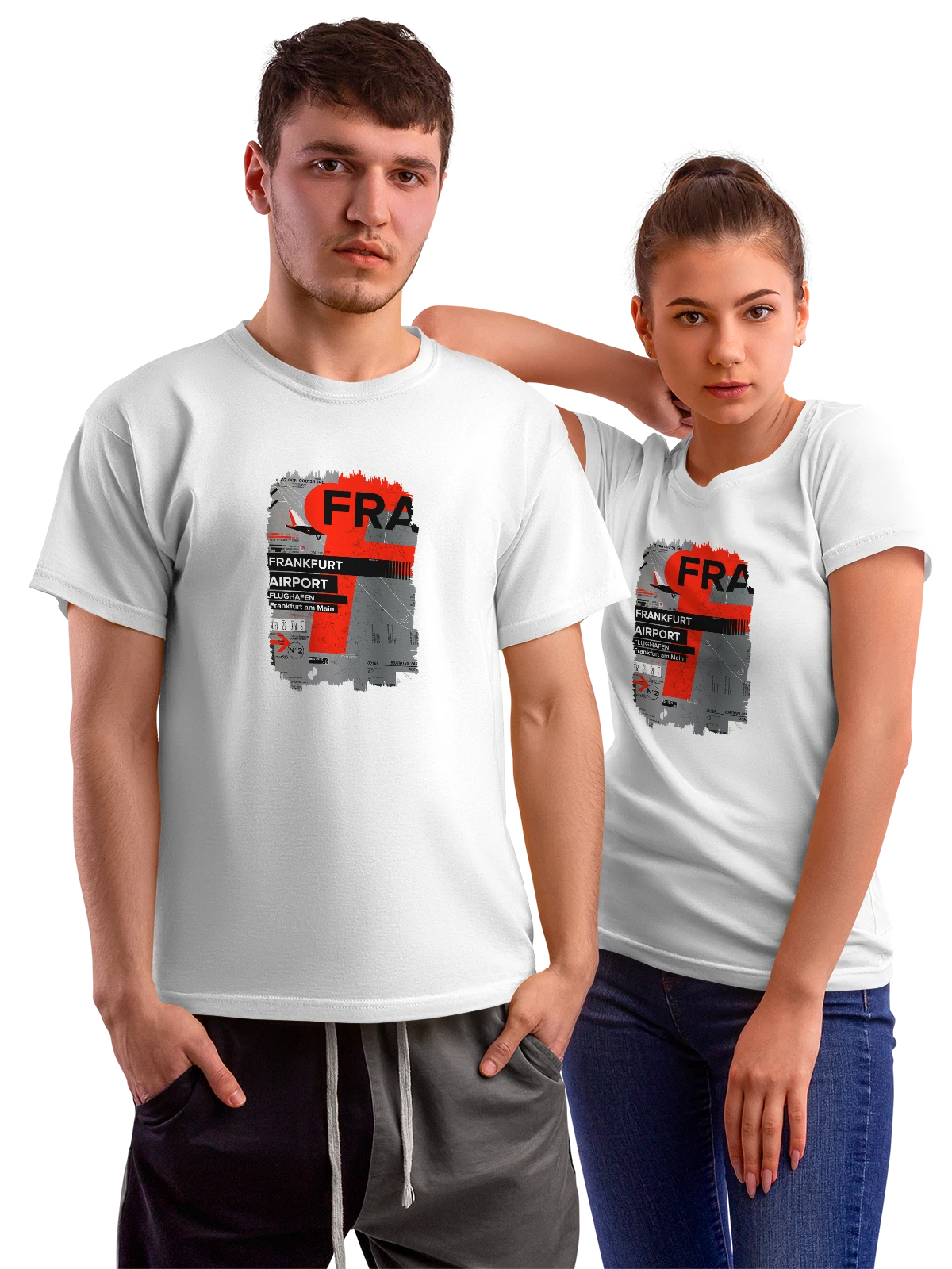 Футболка Надпись Франкфурт Frankfurt белая с принтом — подарок с юмором — Белая, фото 1