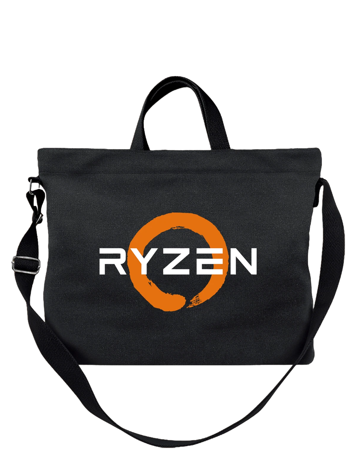 Сумка Ryzen чёрная с принтом — цифровой стиль — Чёрная, фото 1