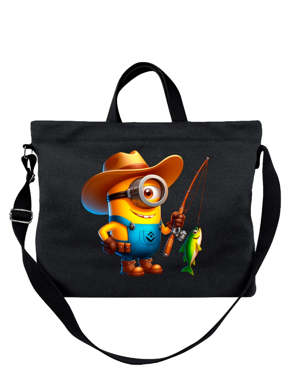 Сумка с Миньоном Minion чёрная с принтом — подарок любителю моря — Чёрная, фото 1