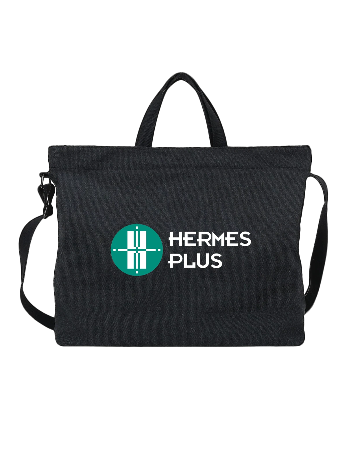 Сумка Hermes чёрная с принтом — контрастный принт — Чёрная, фото 1