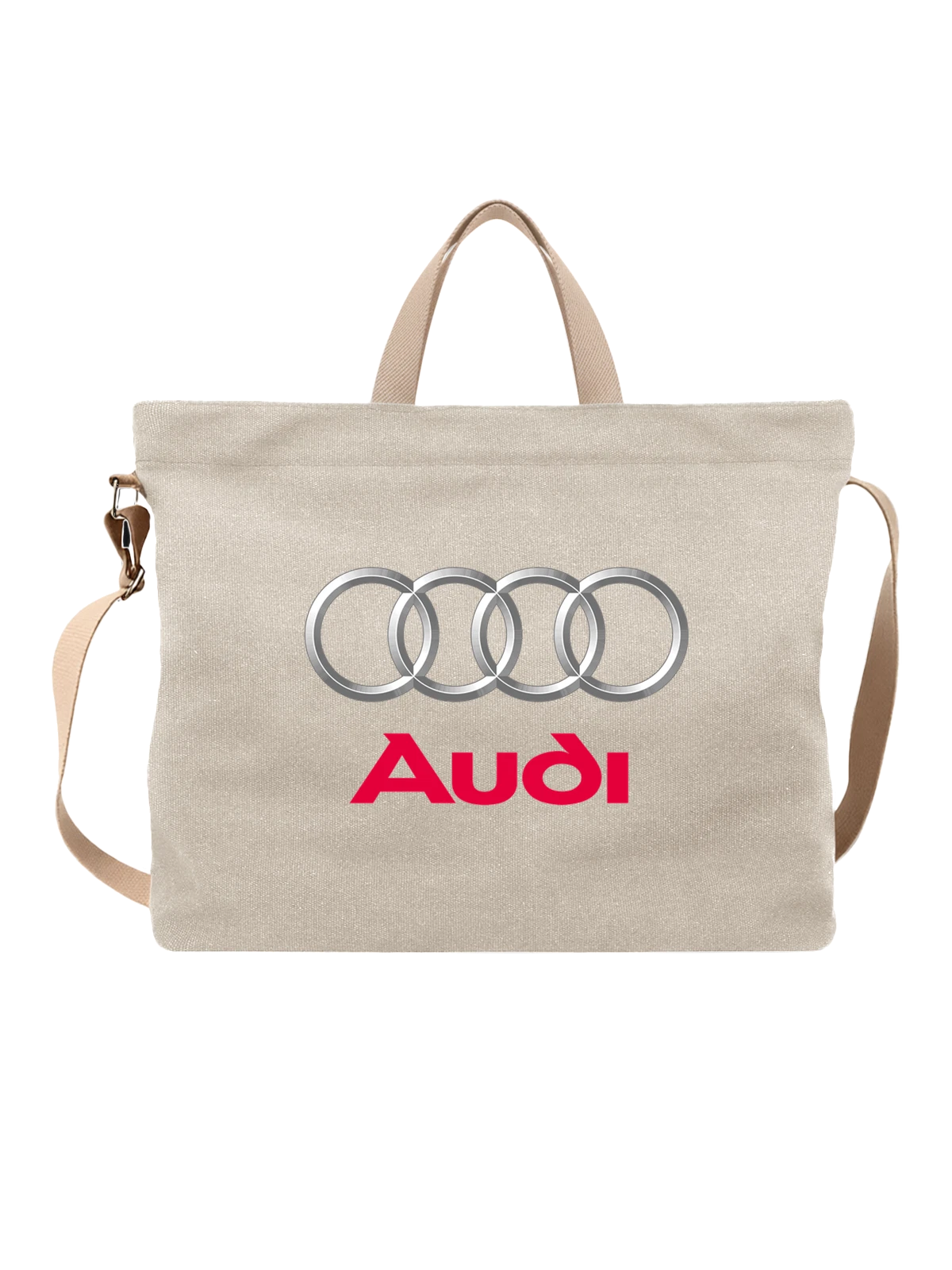 Сумка Audi белая с принтом — премиальные машины — Белая, фото 1