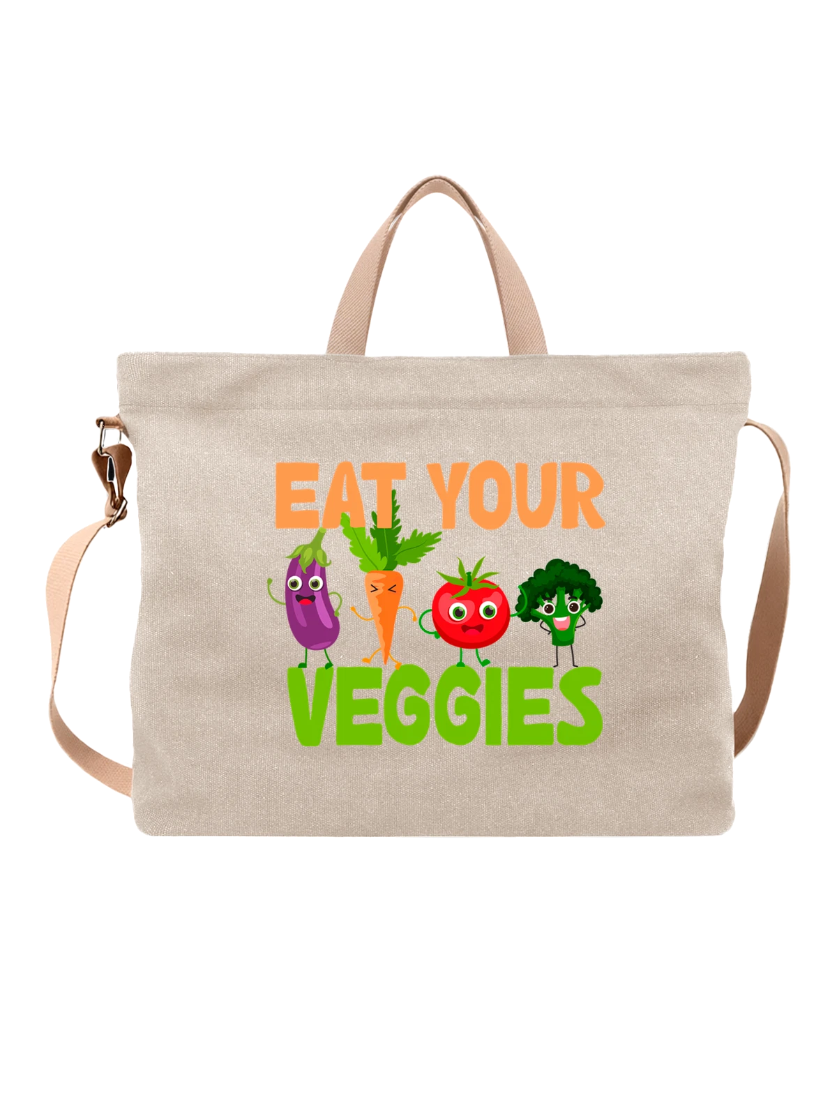 Сумка Овощи eat your veggies белая с принтом — забавная еда — Белая, фото 1